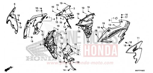 MIDDLE COWL CB500XAK de 2019